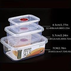 3-Piece Plastic Crisper Boxes Set for Kitchen Fridge Organization