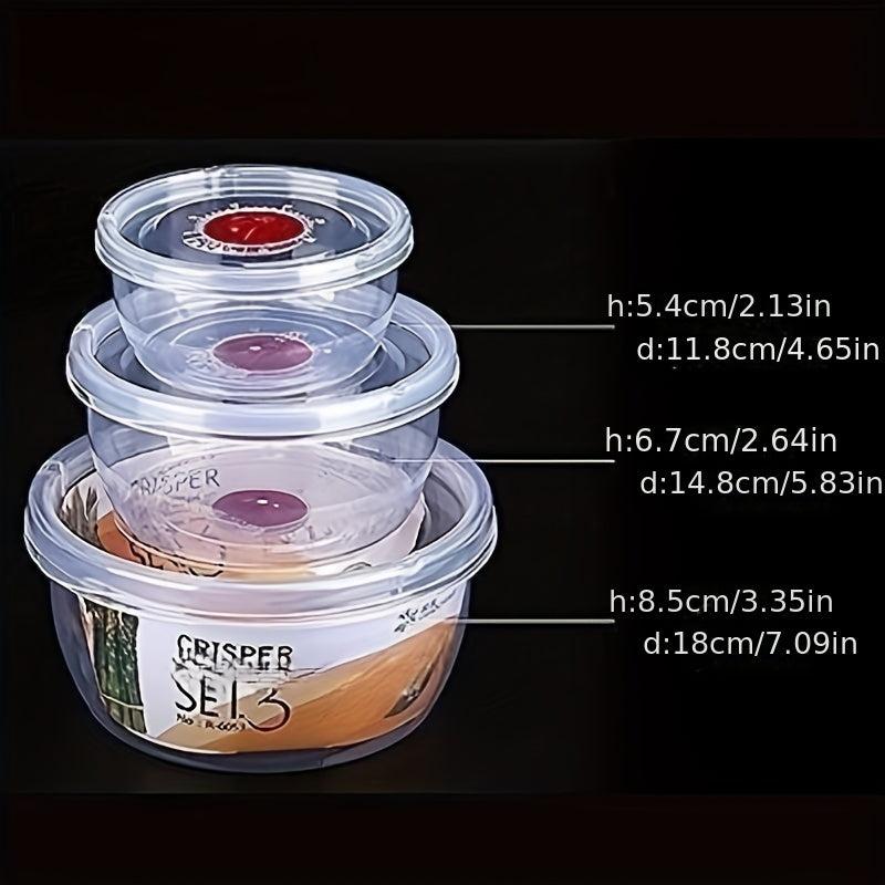 3-Piece Plastic Crisper Boxes Set for Kitchen Fridge Organization