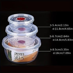 3-Piece Plastic Crisper Boxes Set for Kitchen Fridge Organization