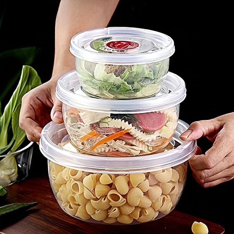 3-Piece Plastic Crisper Boxes Set for Kitchen Fridge Organization