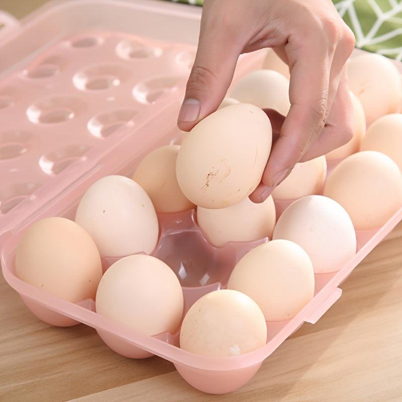 2pcs Stackable Egg Storage Box With Lid - Fresh-keeping Container for 12-18 Eggs