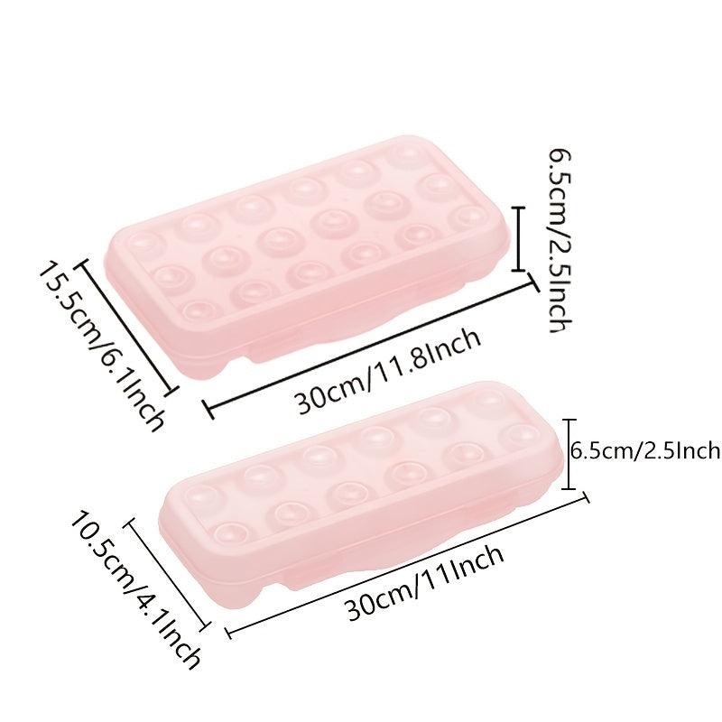2pcs Stackable Egg Storage Box With Lid - Fresh-keeping Container for 12-18 Eggs