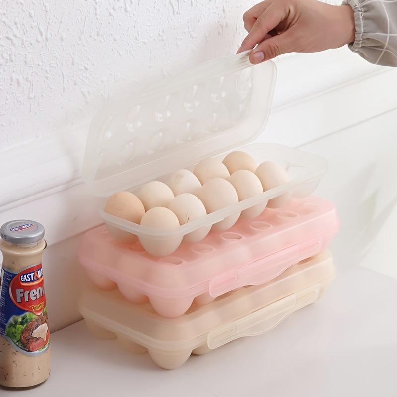 2pcs Stackable Egg Storage Box With Lid - Fresh-keeping Container for 12-18 Eggs