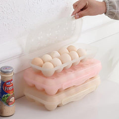 2pcs Stackable Egg Storage Box With Lid - Fresh-keeping Container for 12-18 Eggs