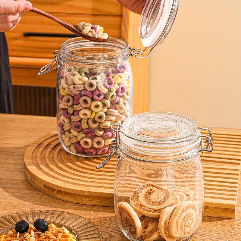 Christmas Cookie Jar With Heart Cover Glass Sealed Jar