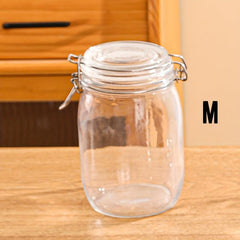 Christmas Cookie Jar With Heart Cover Glass Sealed Jar