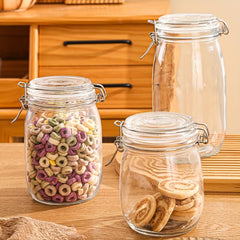 Christmas Cookie Jar With Heart Cover Glass Sealed Jar