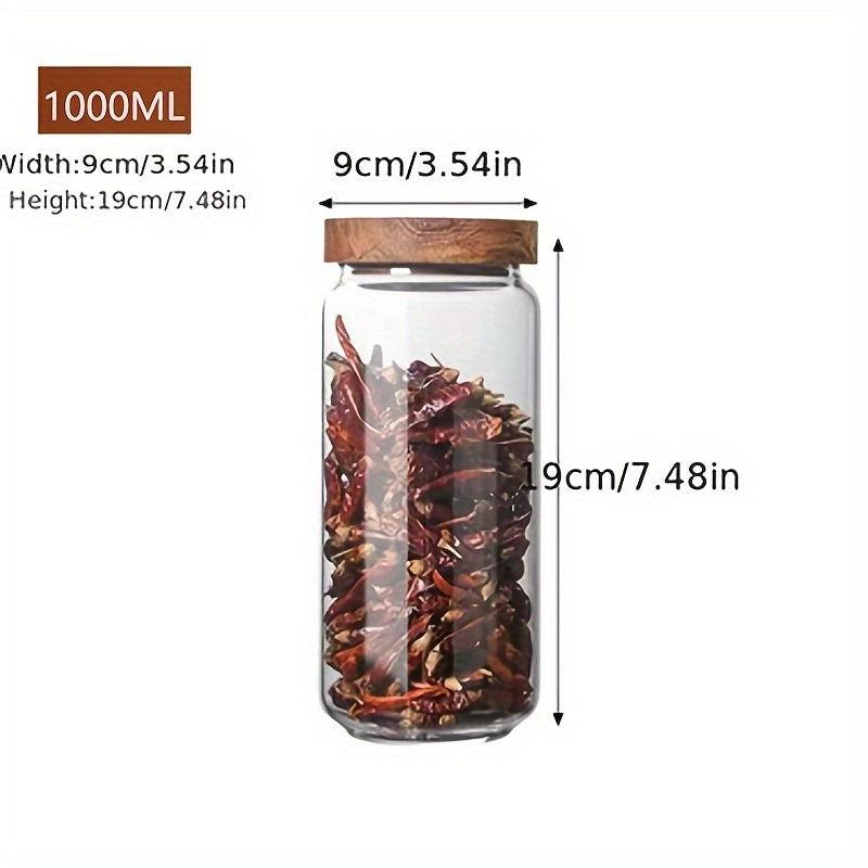 Glass Storage Jar With Bamboo Lid Airtight Canister