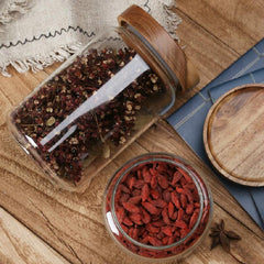 Glass Storage Jar With Bamboo Lid Airtight Canister