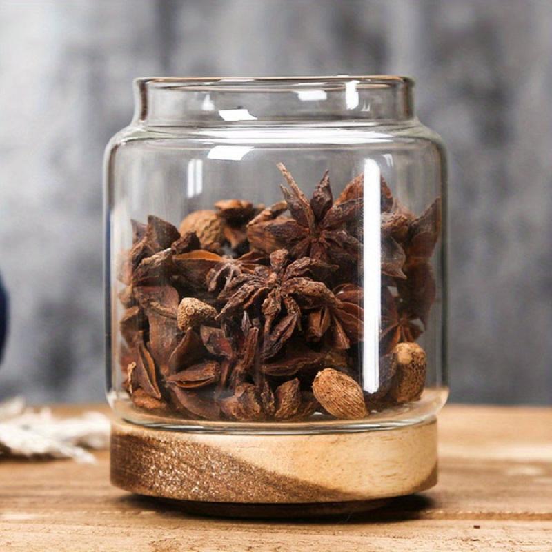 Glass Storage Jar With Bamboo Lid Airtight Canister