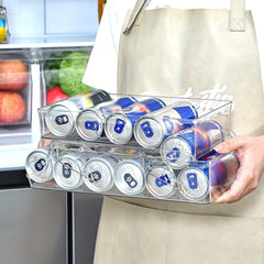 Transparent PET Double-Layer Foldable Fridge Beverage Food Storage Case