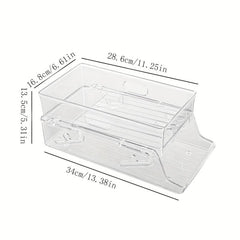 Transparent PET Double-Layer Foldable Fridge Beverage Food Storage Case