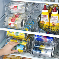 Transparent PET Double-Layer Foldable Fridge Beverage Food Storage Case