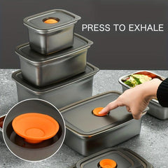 Stainless Steel Airtight Food Storage Container with Lid - Leak Proof Lunch Box