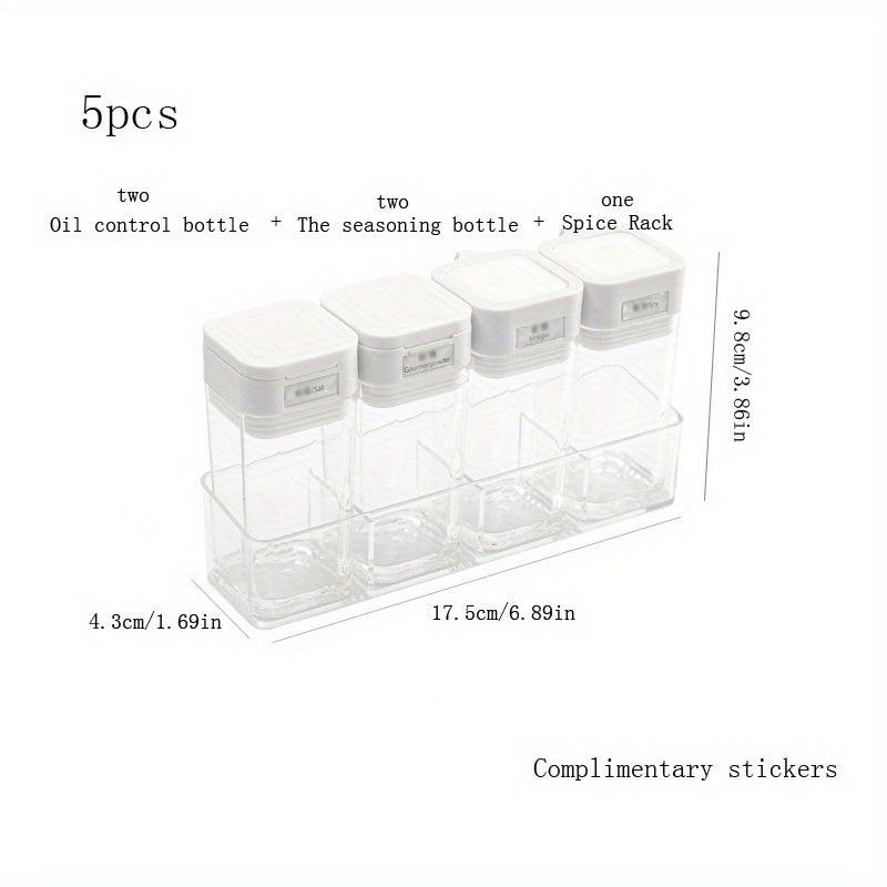 5pcs Spice Jar Press Type Control Bottle Kitchen Accessories
