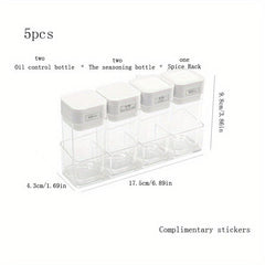 5pcs Spice Jar Press Type Control Bottle Kitchen Accessories