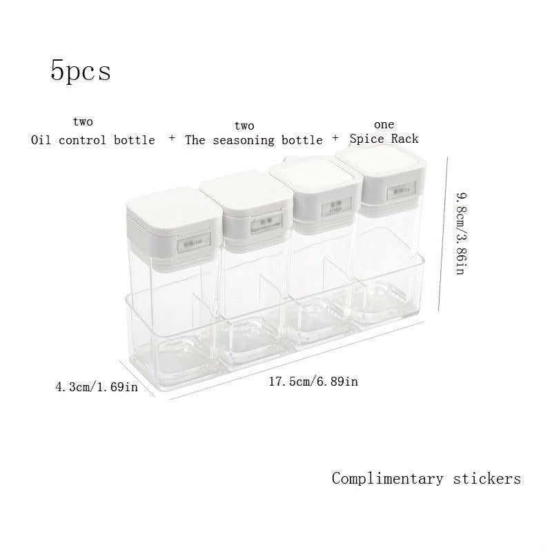 5pcs Spice Jar Press Type Control Bottle Kitchen Accessories