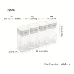 5pcs Spice Jar Press Type Control Bottle Kitchen Accessories
