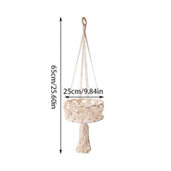Hand Woven Cotton Rope Basket Kitchen Vegetable Fruit Wall Hanging Basket