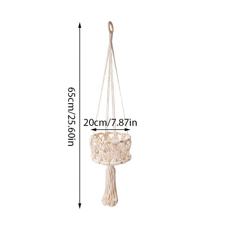 Hand Woven Cotton Rope Basket Kitchen Vegetable Fruit Wall Hanging Basket