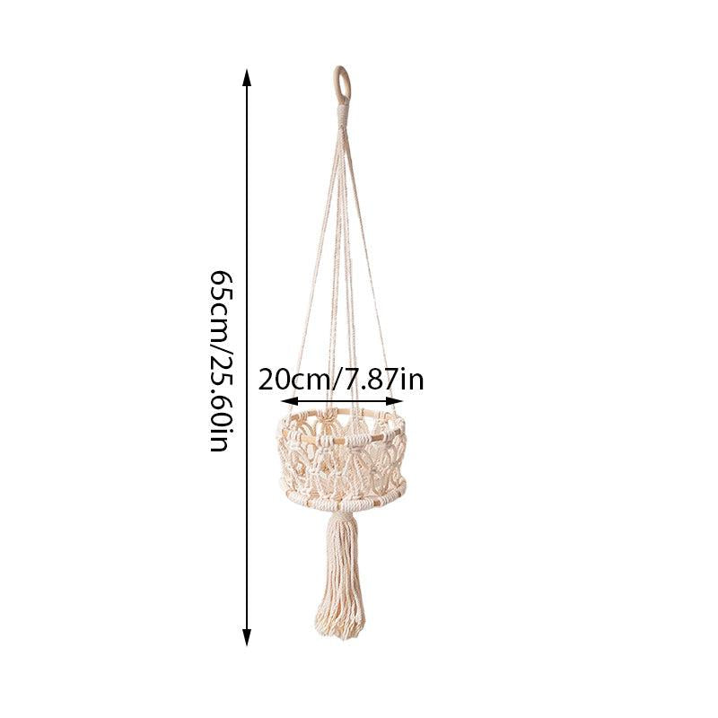 Hand Woven Cotton Rope Basket Kitchen Vegetable Fruit Wall Hanging Basket