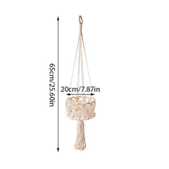 Hand Woven Cotton Rope Basket Kitchen Vegetable Fruit Wall Hanging Basket