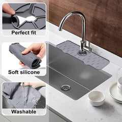 Waterproof Kitchen Silicone Faucet Mat Under Sink Drip Tray