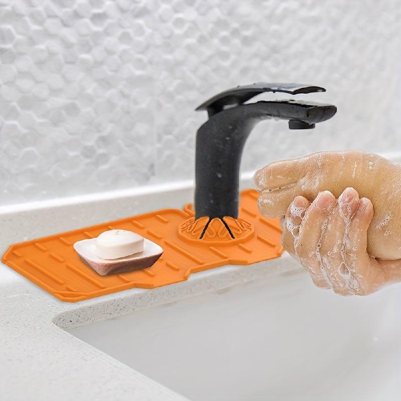 Waterproof Kitchen Silicone Faucet Mat Under Sink Drip Tray