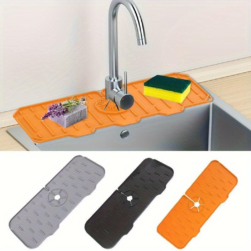 Waterproof Kitchen Silicone Faucet Mat Under Sink Drip Tray