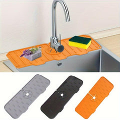 Waterproof Kitchen Silicone Faucet Mat Under Sink Drip Tray