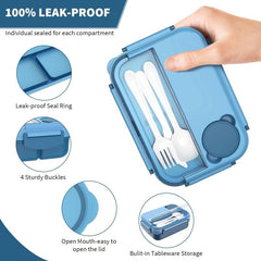 1300ML Bento Lunch Box For Kids Adults 4 Compartment Microwave Safe