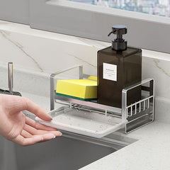 Metal Dish Drying Rack with Sink Caddy & Cloth Dispenser