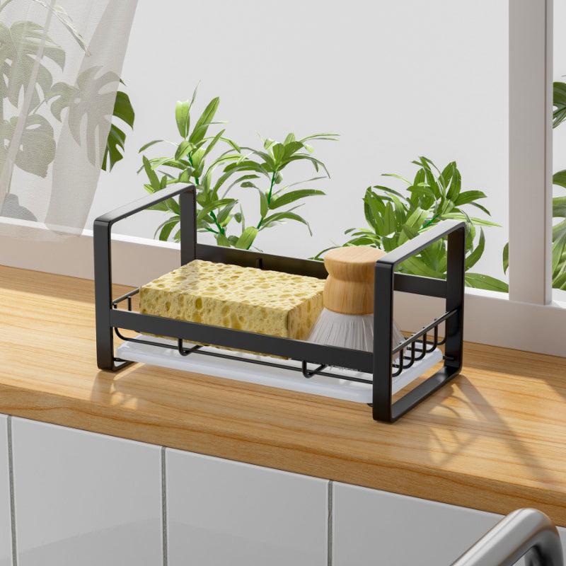 Metal Dish Drying Rack with Sink Caddy & Cloth Dispenser
