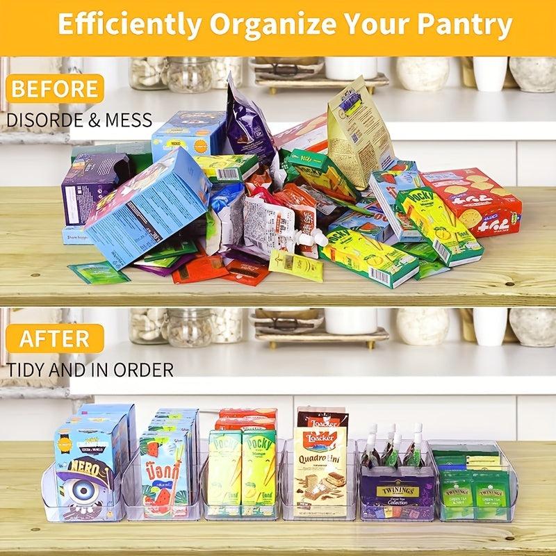 3 Section Kitchen Pantry Snack Organizer with Removable Dividers