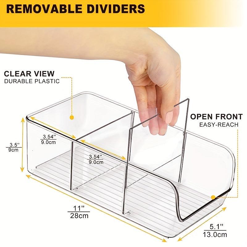 3 Section Kitchen Pantry Snack Organizer with Removable Dividers
