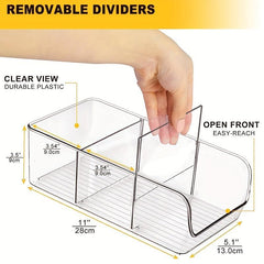 3 Section Kitchen Pantry Snack Organizer with Removable Dividers