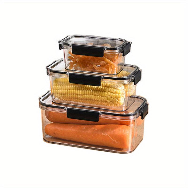 3pcs Plastic Refrigerator Storage Boxes Transparent Fresh Keeping Box