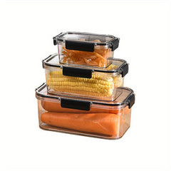 3pcs Plastic Refrigerator Storage Boxes Transparent Fresh Keeping Box