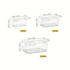 3pcs Plastic Refrigerator Storage Boxes Transparent Fresh Keeping Box