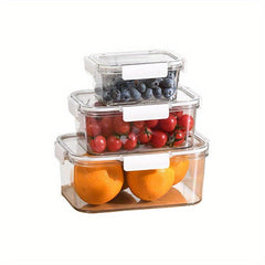 3pcs Plastic Refrigerator Storage Boxes Transparent Fresh Keeping Box