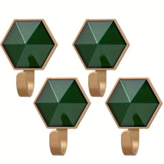 4pcs Hexagon Hooks Bathroom Door Wall Mounted High Load-bearing