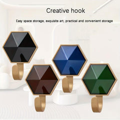4pcs Hexagon Hooks Bathroom Door Wall Mounted High Load-bearing