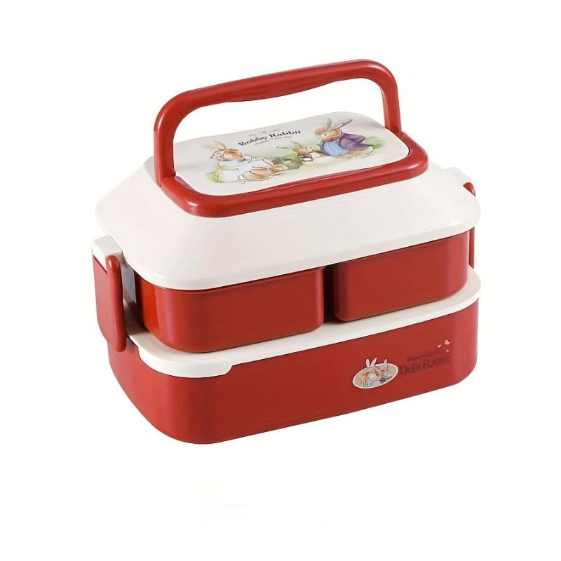 Japanese Bento Box Lunch Box Double Layer Microwave Safe Lid for Teens, Workers