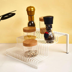 3 Tier Spice Rack Organizer for Kitchen Space Saver Grey Bronze