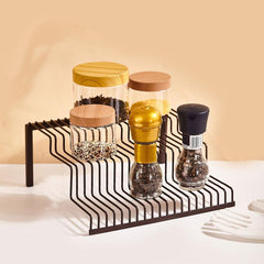 3 Tier Spice Rack Organizer for Kitchen Space Saver Grey Bronze