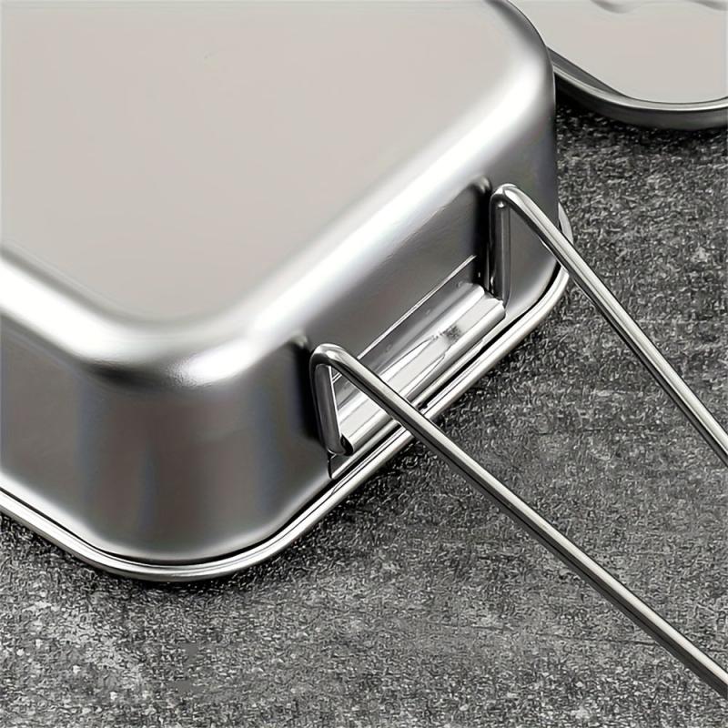 1pc Stainless Steel Lunch Box for Picnics & Storage