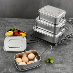 1pc Stainless Steel Lunch Box for Picnics & Storage