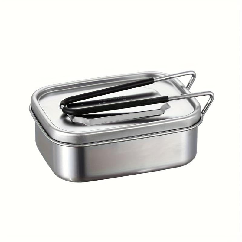 1pc Stainless Steel Lunch Box for Picnics & Storage