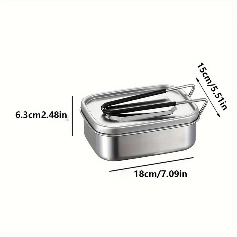 1pc Stainless Steel Lunch Box for Picnics & Storage