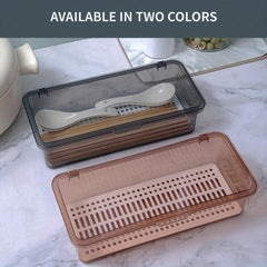 Tableware Drain Box with Cover Chopsticks Cage Multifunctional Storage Box